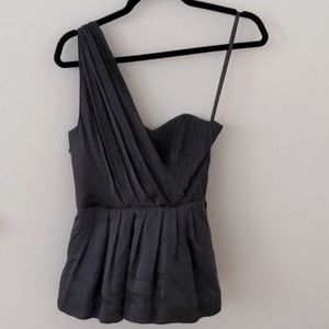 Silk gathered one shoulder top